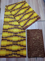 Ankara African kente gold  Real Wax Fabric