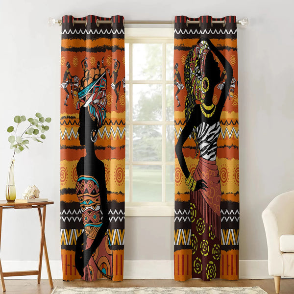 Ethnic Style African Women Black Folk Costume Curtain