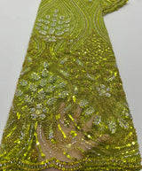 New Luxury Hand Beaded Lace Fabric