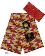 Ankara African kente gold Real Wax Fabric