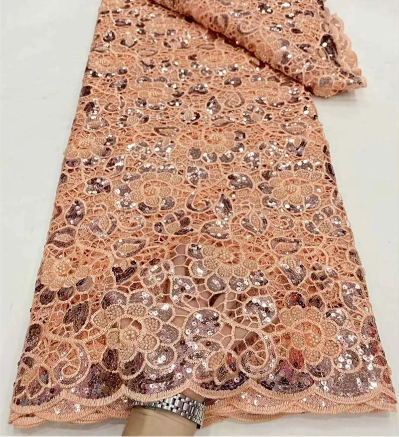 OIMG Nigerian Guipure Cord Lace Fabric