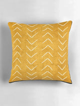 New White and Mustard Throw Pillow Cushion Cover Set