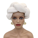 New Big Braid Head Band African Raw Silk Turban Cap