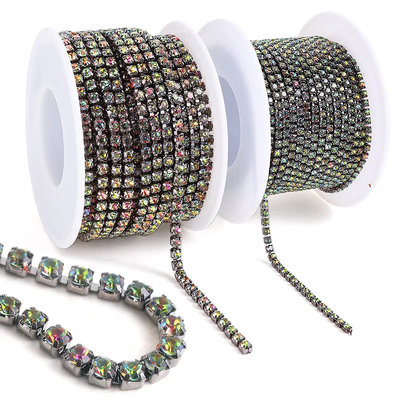 New roll Rhinestones Trim Cup Chain