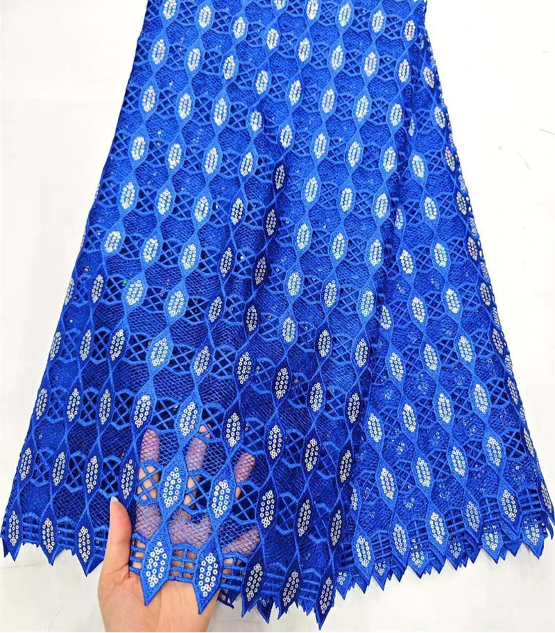 Gold Latest Nigerian Guipure Cord Lace Fabric