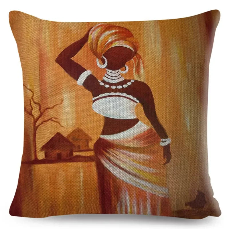 African Woman Home Decor Pillow Case