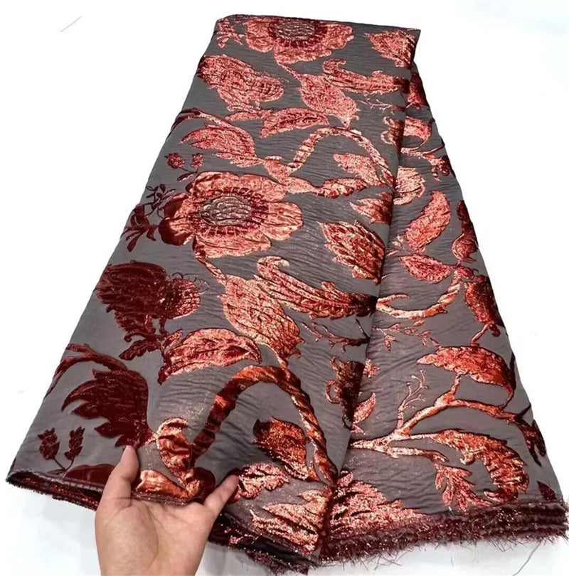 High Quality Nigerian Damask Gilding Lace Fabric