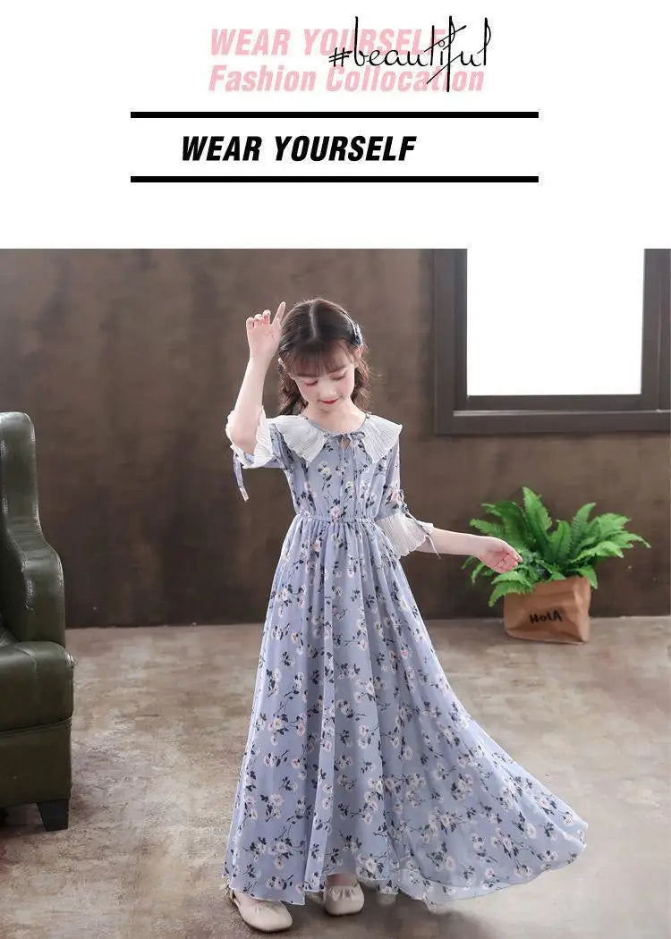 5-16Y Kids Floral Princess Party Dresses