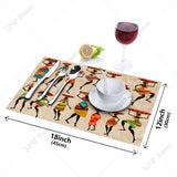 Ethnic African Women Printed Cotton Linen Table Napkin