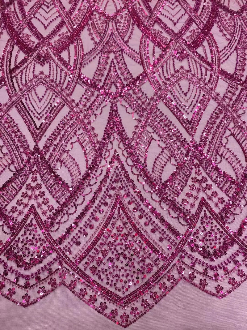 Beaded Luxury African Mesh Lace Fabric