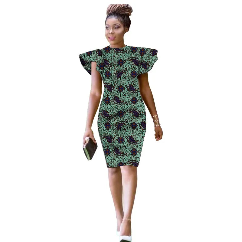 Hand Cut Nigerian Style O-Neck Dress