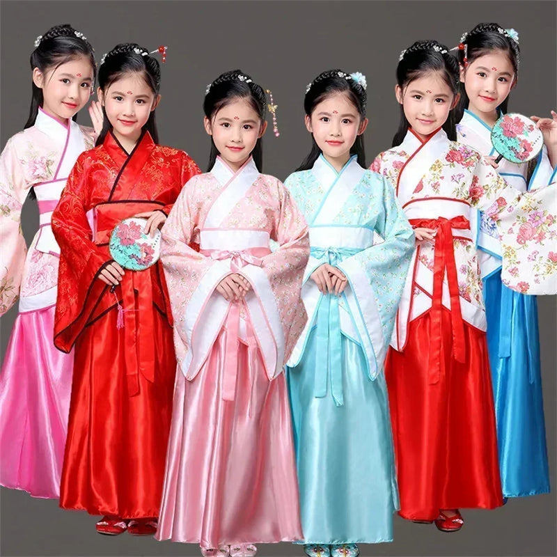 Children Girls Lion Dance China Clothing