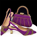 Italian Design Texture Purple Shoes And Bags