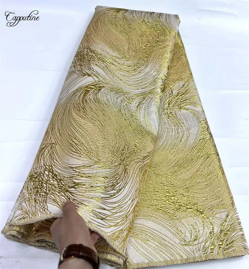 High Quality Nigerian Damask Gilding Lace Fabric