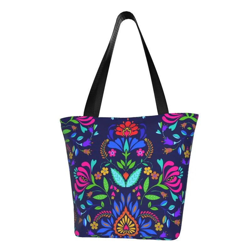 New Mexican Spanish Embroidery Flowers Tote Bags