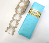 New White And Gold African Lace Fabric