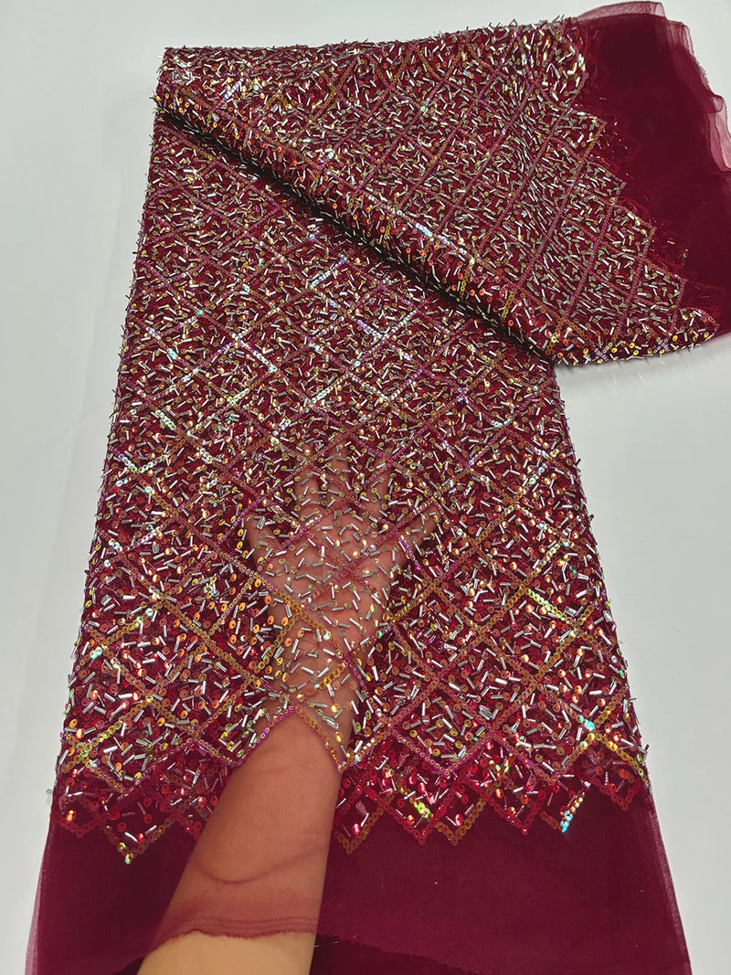 New Fashion Nigerian Mesh Sequins Lace Fabric