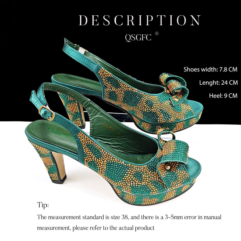 New Fashion Design African Style Banquet Shoes And Bag