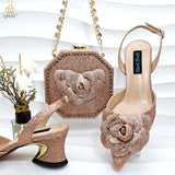 Flower Design Party Wedding Women Shoes and Bag