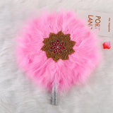 1PC Turkey Feather Hand Fan