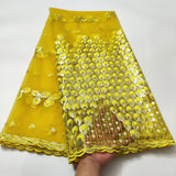 High Quality Sequins Tulle African Lace Fabric