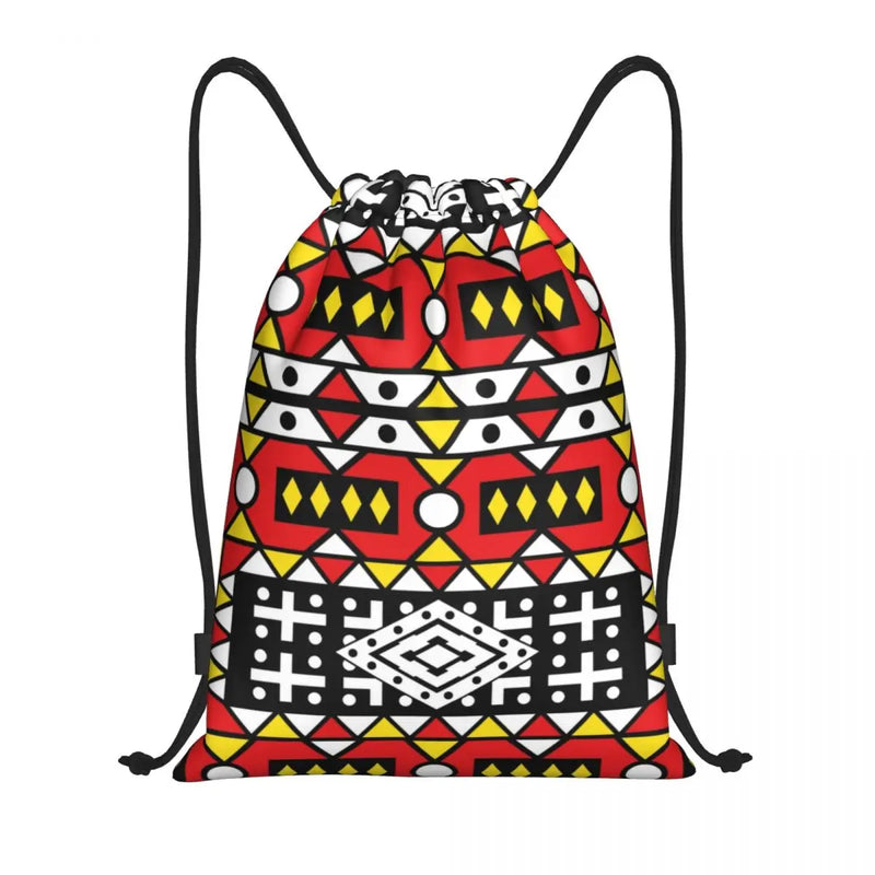 New Wax Print Ankara Kente Pattern Drawstring Bag