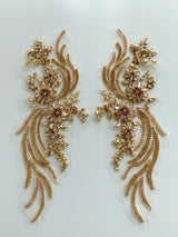 New Luxury French Bead Applique in Champagne Gold Clothing