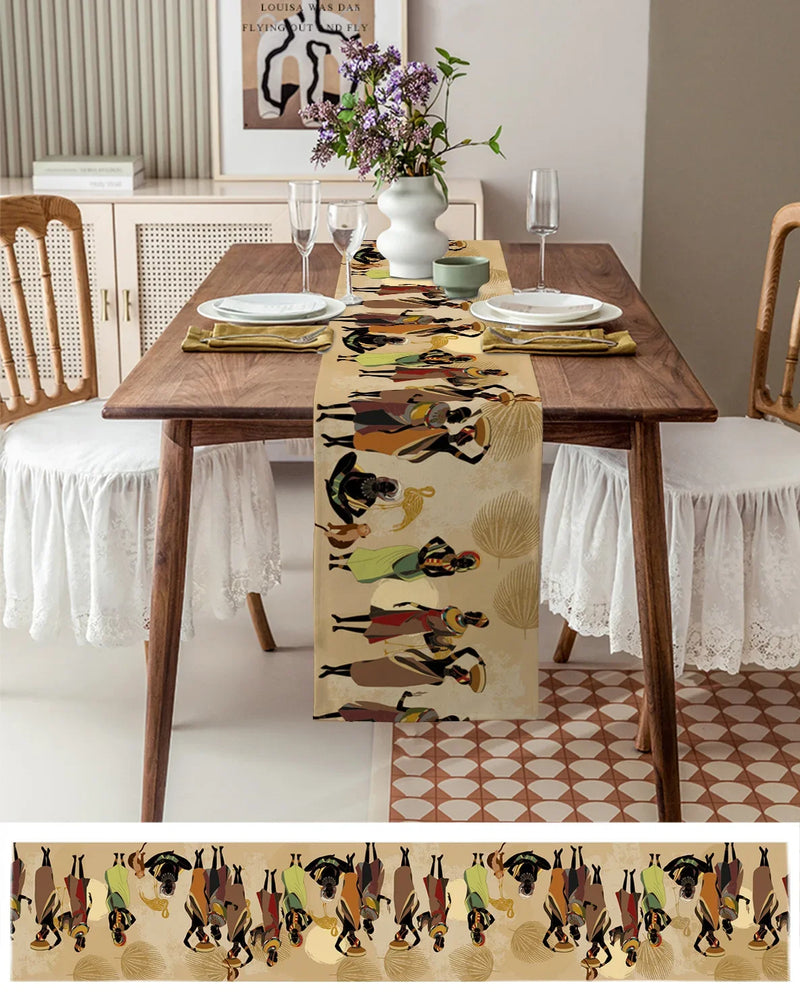 Women Linen Table Runners Kitchen Table Decoration