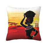 Africa Women Ethnic Style Soft Luxury Pillow Cases