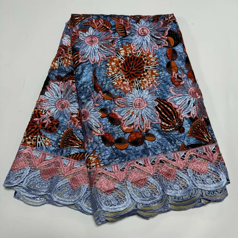 100% Cotton Ankara Wax Satin Print Fabric