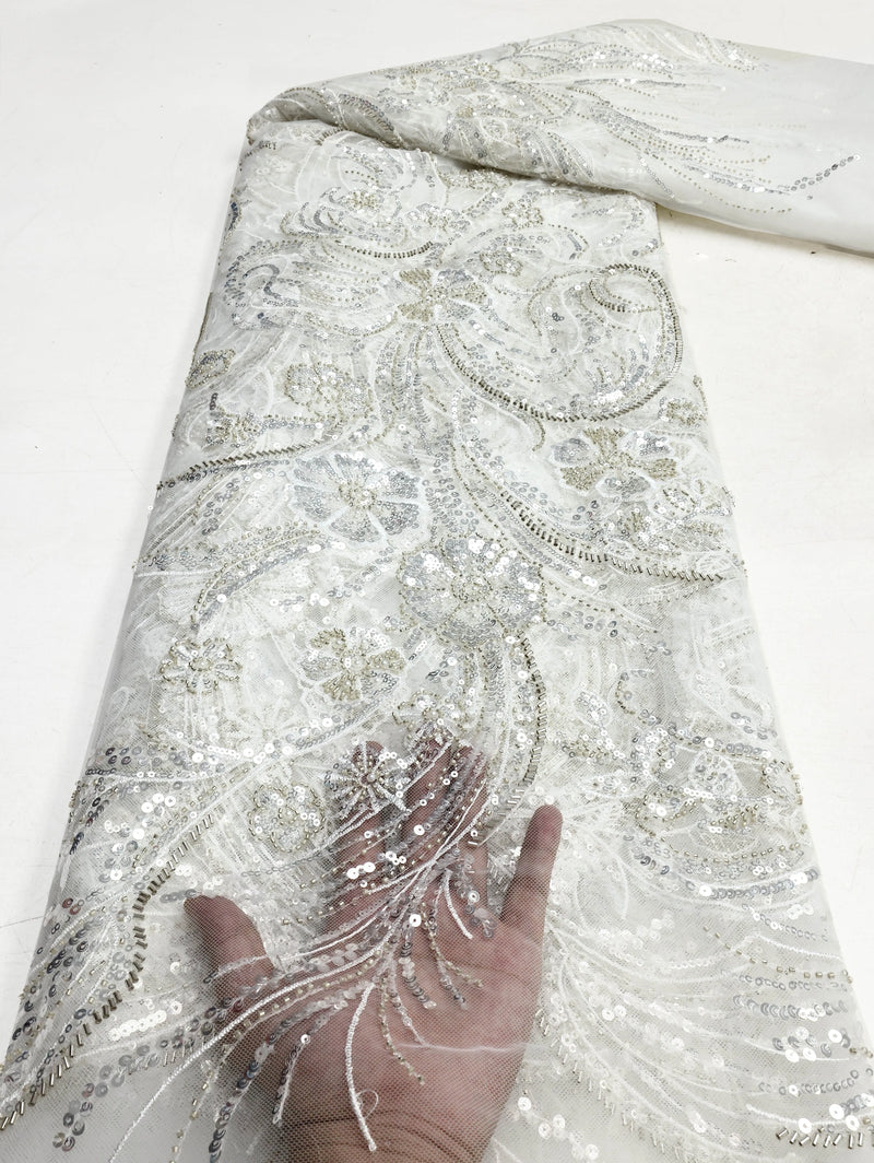 Luxurious Nigerian Handmade Beads Lace Fabric