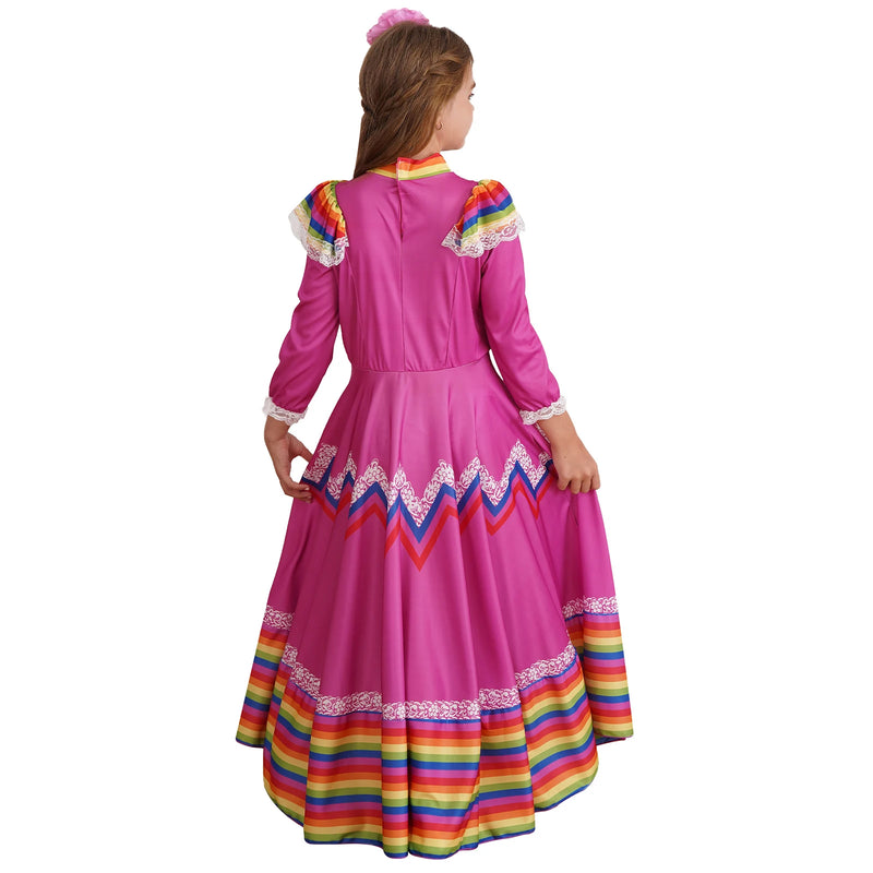 Kids Mexican Style Costume Traditional Jalisco Dresses