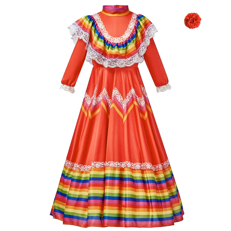 Women Traditional Mexican Folk Dancer Dress