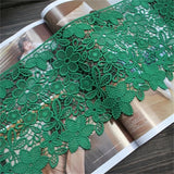 18CM Wide Exquisite Green Flowers Embroidery Cotton Fabric Lace