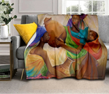 Cartoon Africa Ethiopian Custom Painting Art Soft Flannel Blanket