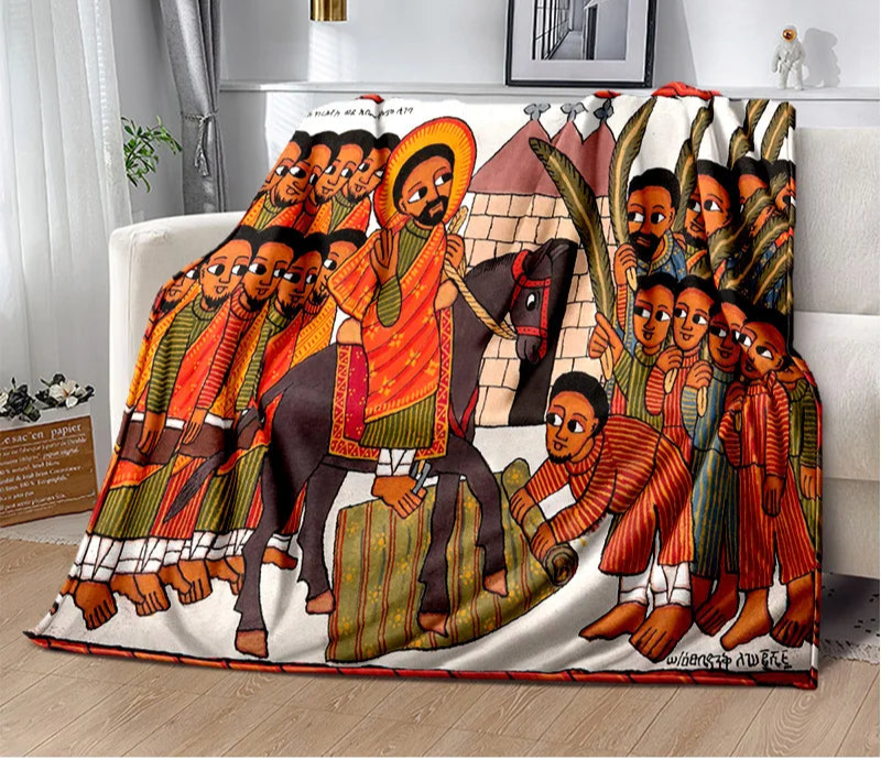 Africa Ethiopian Painting Art Cartoon Blanket