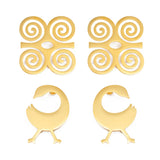 African Ancient Cultural Symbol Big Stud Earrings