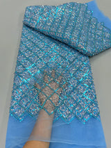 Luxury African Sequins Beaded Lace Fabric