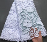 New White Sequins Mesh Lace Fabrics