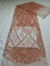 New Luxury Hand Beaded Lace Fabric