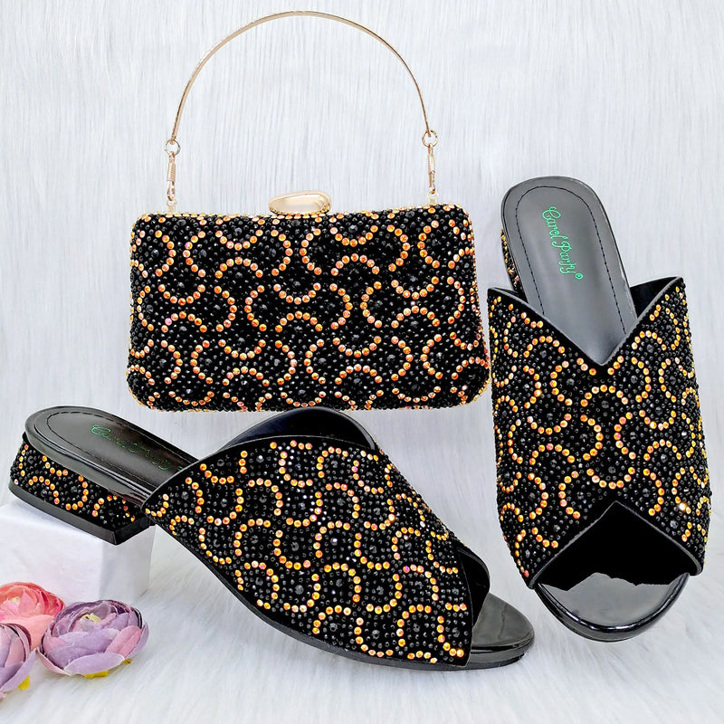 Africa Popular High Heel Shoe Bag Set