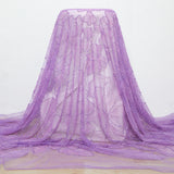 African French Tulle Mesh Beaded Lace Fabric