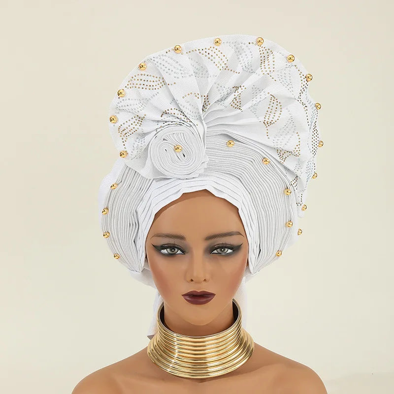 High Quality Latest Nigerian Wedding Women Auto Gele Turban