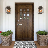 Non-slip Doormat Ethnic African Pattern Black And White Bath Mat