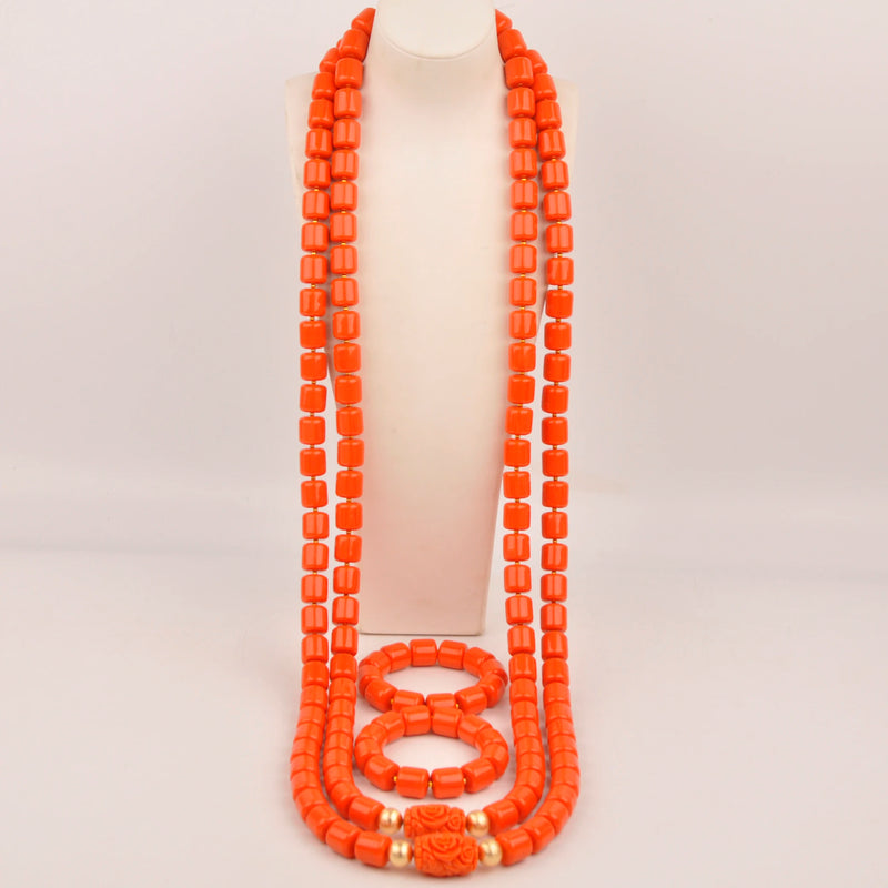 New Artificial Coral Bead Necklace Sets