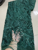 New Nigerian Sequins Mesh Lace Fabric