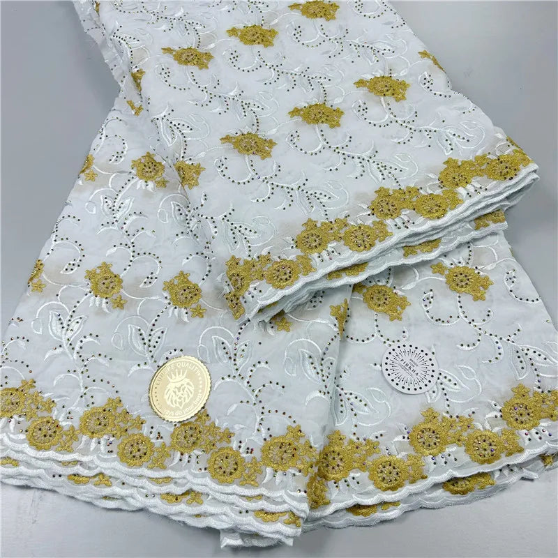 100% Cotton Voile Lace Popular Dubai Style Fabric