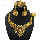 New France Luxury 24k Gold Color Jewelry Set