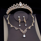 New Luxury Silver Color Crystal Water Bridal Jewelry Sets