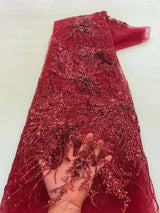 New Nigerian Sequins Mesh Lace Fabric